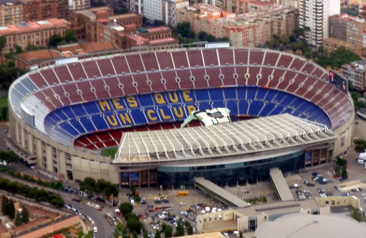 Stadion Camp Nou z lotu ptaka