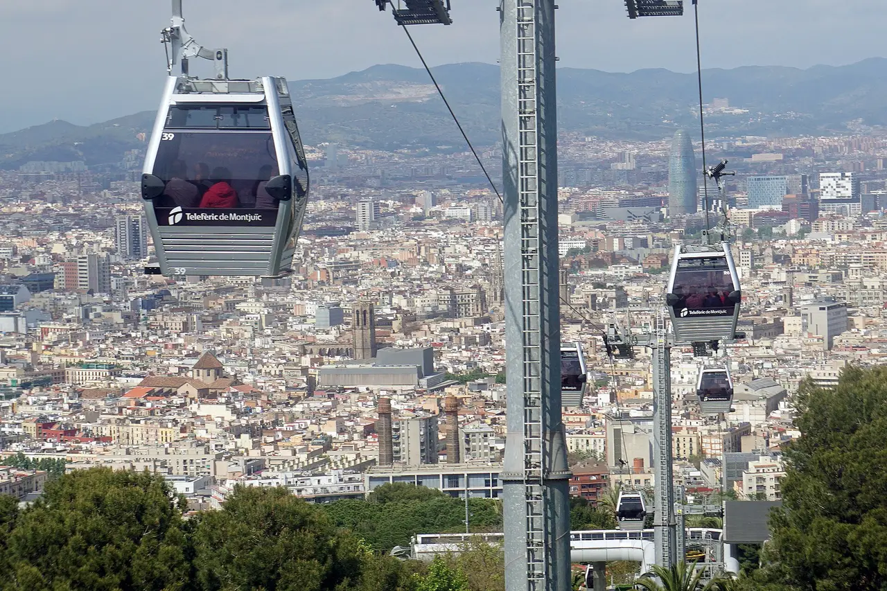 Kolejka linowa na Montjuïc w Barcelonie