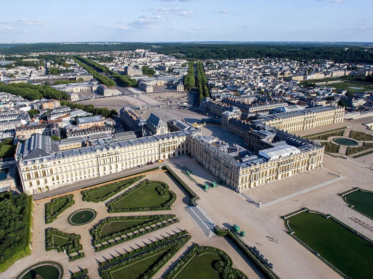 Vista aérea del Palacio de Versalles